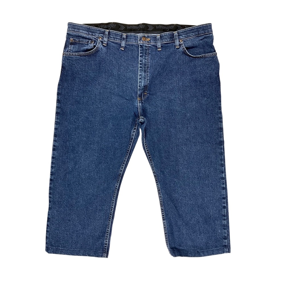 Wrangler Mens Blue Denim Straight Leg Jeans Premium Quality Comfort 44x29